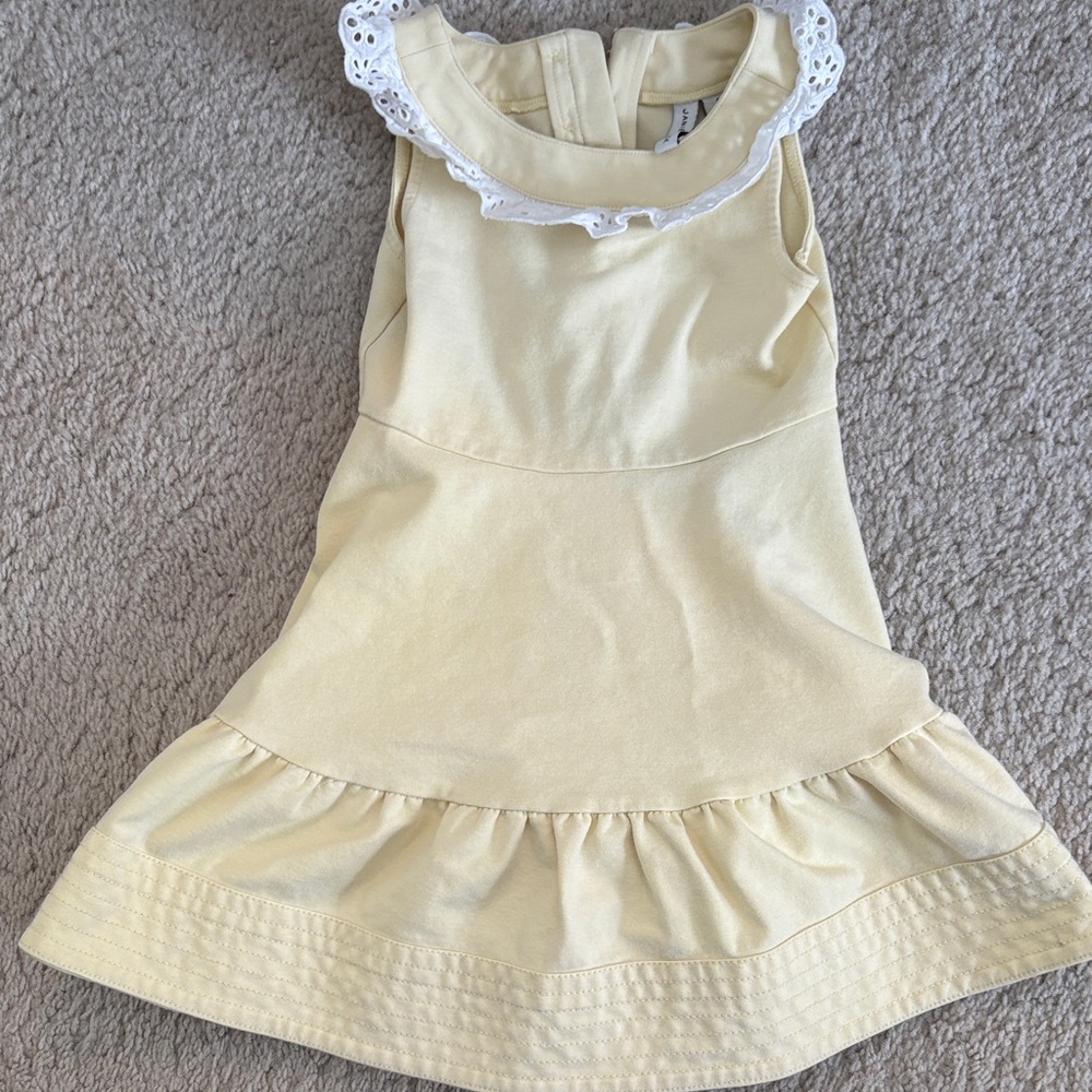 Janie and Jack Cream Dress with Lace Detail